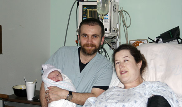 Gillian, Emily and I at the hospital