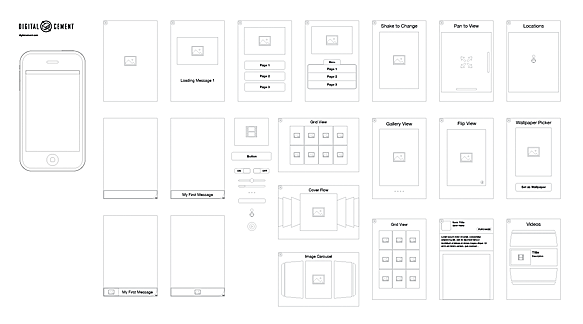 iAd Wireframe Stencils